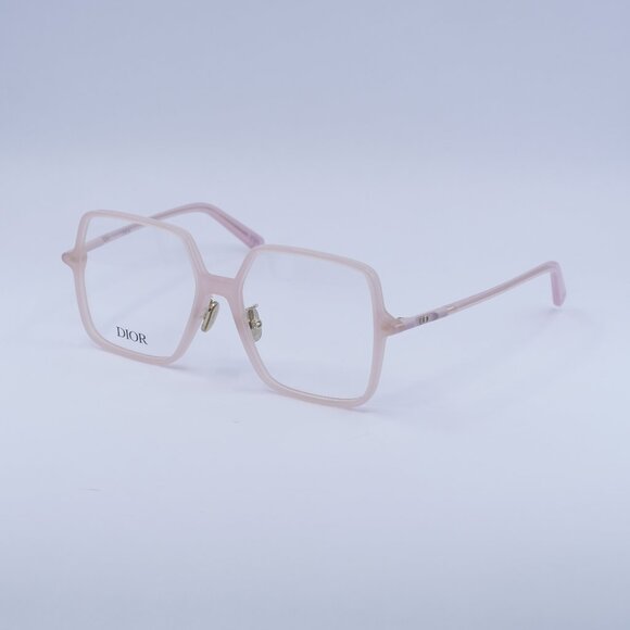 Dior MINI CD O S7F 4000 Eyeglasses Shiny Pink 55mm Square Frame - Picture 1 of 10